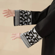 Elegant Cocoon-Cut Pullover Dress | 2-Piece Set Embroidered Abaya (AA145)